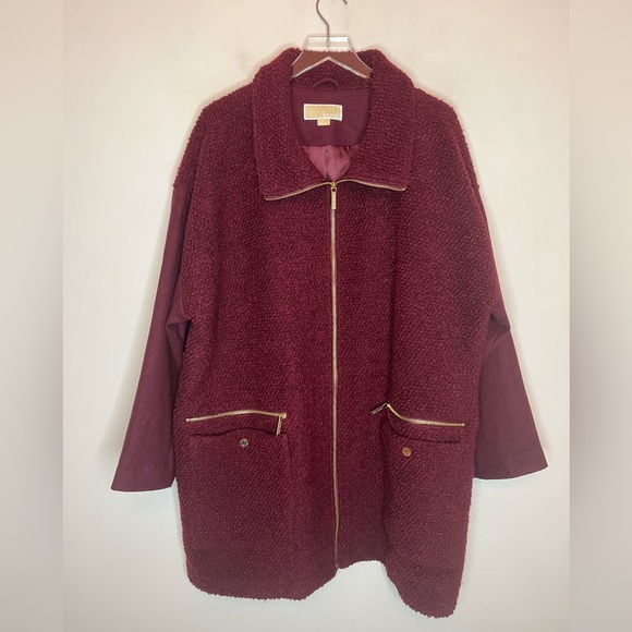 Michael kors Maroon Wool Jacket. Size 2X - Picture 2 of 10